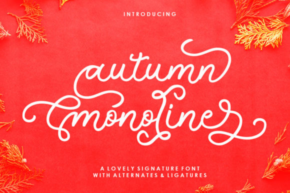 Autumn Monoline: A Whimsical Font for Nostalgic Design