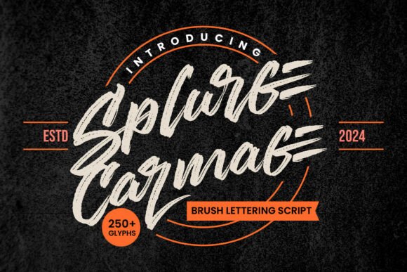 Splurge Carmage: Edgy Brush Script for Bold Design